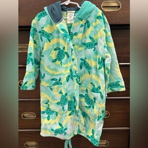 Turtle Print Hooded Bathrobe